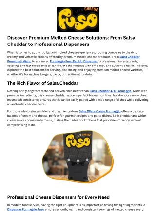 Dispenser Formaggio Fuso