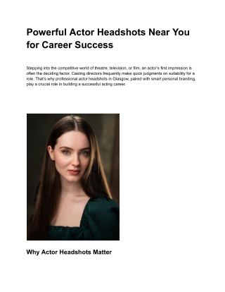 Powerful Actor Headshots Near You for Career Success