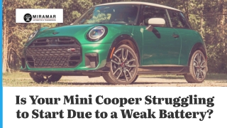 Is Your Mini Cooper Struggling to Start Due to a Weak Battery