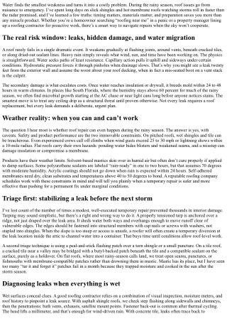 How to Handle Roof Repairs During the Rainy Season