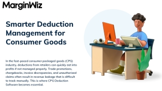 Smarter Deduction Management for Consumer Goods with CPG Deduction Software