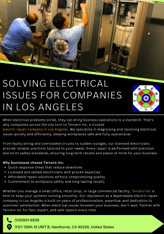 Solving Electrical Issues for Companies in Los Angeles