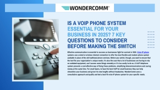 Is a VoIP Phone System Essential for Your Business in 2025 7 Key Questions to Consider Before Making the Switch