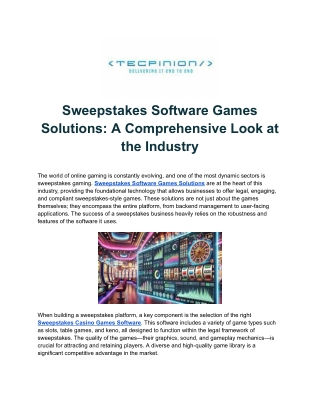 Sweepstakes Software Games Solutions_ A Comprehensive Look at the Industry