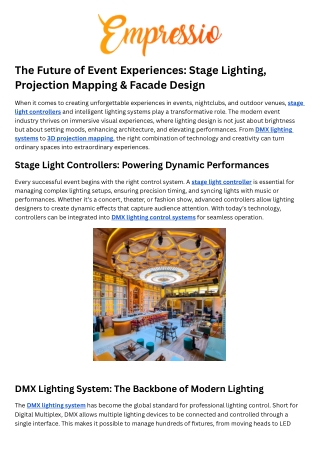 Dmx Lighting Control System