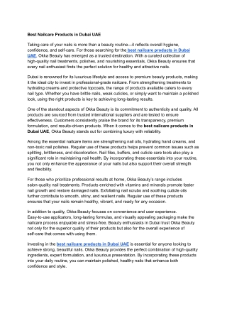 Best Nailcare Products in Dubai UAE