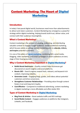 Content Marketing (Best Digital Marketing institution in Madhapur)