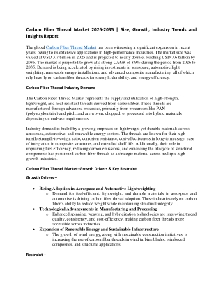 Carbon Fiber Thread Market