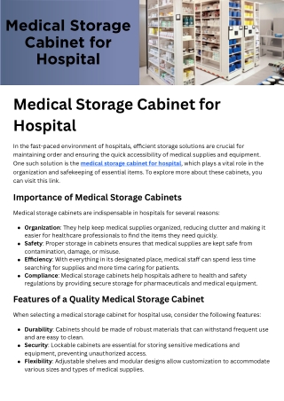 Medical Storage Cabinet for Hospital