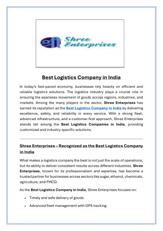 Best Logistics Company in India