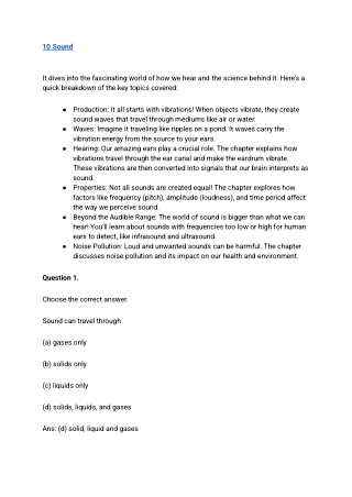 NCERT Solutions for Class 8 Science Chapter 10 - Sound