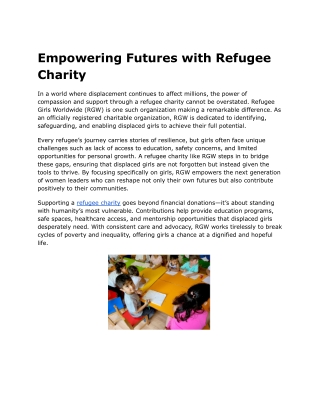 Empowering Futures with Refugee Charity