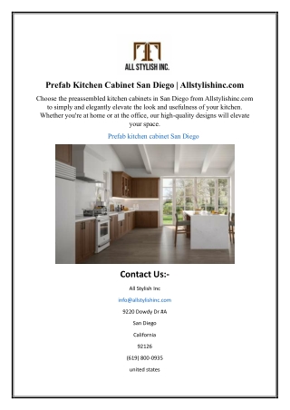 Prefab Kitchen Cabinet San Diego | Allstylishinc.com