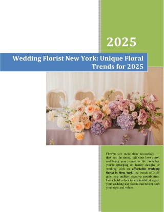 Wedding Florist New York- Unique Floral Trends for 2025
