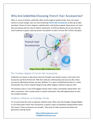 Why Are Celebrities Choosing French Hair Accessories?