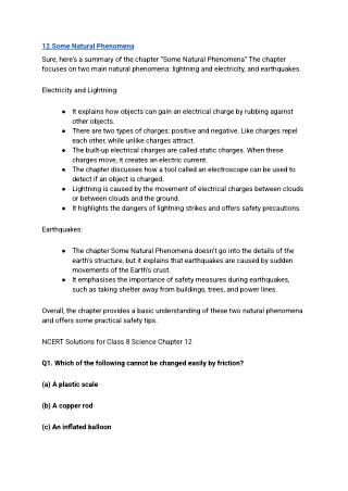 NCERT Solutions for Class 8 Science Chapter 12