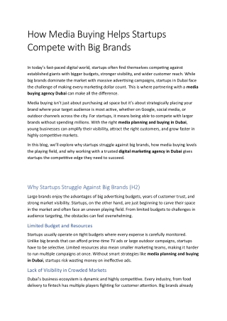 How Media Buying Helps Startups Compete with Big Brands- Impression Media SEO Blog