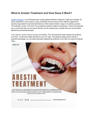 What Is Arestin Treatment and How Does It Work