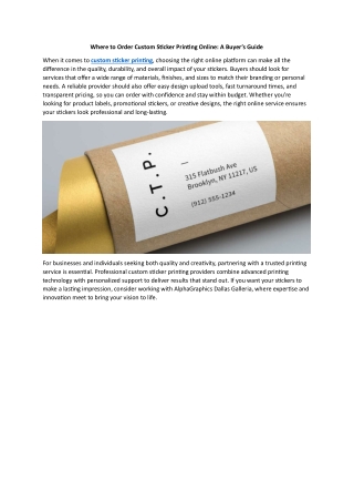 Where to Order Custom Sticker Printing Online