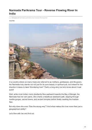travassa.in-Narmada Parikrama Tour - Reverse Flowing River In India