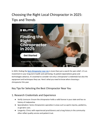 Choosing the Right Local Chiropractor in 2025_ Tips and Trends