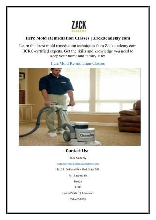 Iicrc Mold Remediation Classes | Zackacademy.com