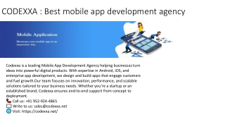 CODEXXA : Best mobile app development agency