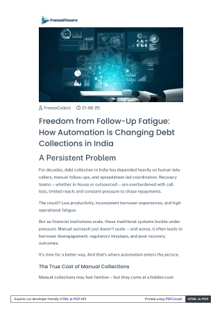 How Automation is Changing Debt Collections in India