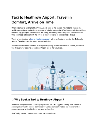 Taxi to Heathrow Airport_ Travel in Comfort, Arrive on Time
