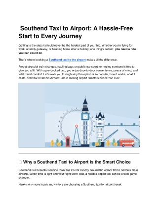 Southend Taxi to Airport_ A Hassle-Free Start to Every Journey