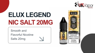 Elux Legend Nic Salt 20mg – Smooth and Flavorful Nicotine Salts