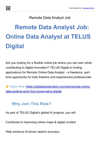 Remote data analyst job