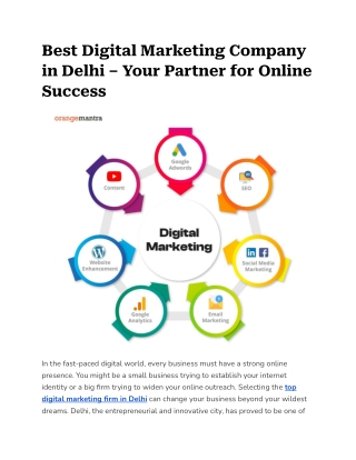 Best Digital Marketing Company in Delhi – Your Partner for Online Success