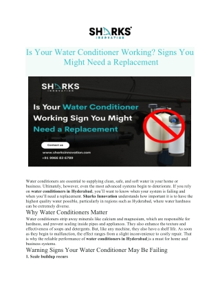 Is Your Water Conditioner Working Signs You Might Need a Replacement