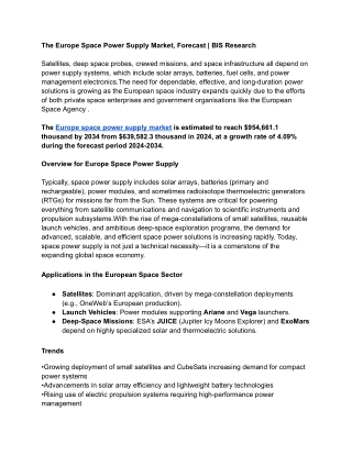 Europe Space Power Supply Market