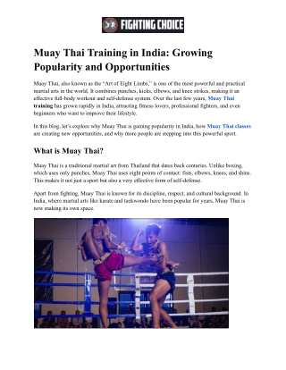 Muay Thai Training in India: Growing Popularity and Opportunities