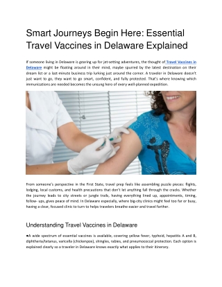 Smart Journeys Begin Here_ Essential Travel Vaccines in Delaware Explained