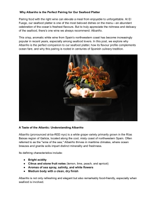 Why Albariño is the Perfect Pairing for Our Seafood Platter