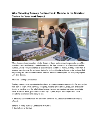Why Choosing Turnkey Contractors in Mumbai is the Smartest Choice for Your Next Project