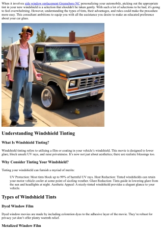 Tips for Selecting the Right Tint for Your New Windshield