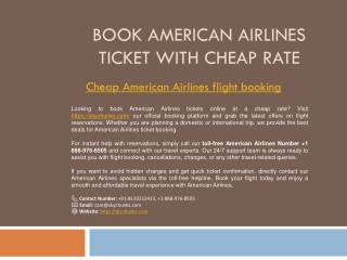 Cheap American Airlines flight booking