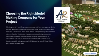 Choosing the Right Model Making Company for Your Project - AR Model Makers