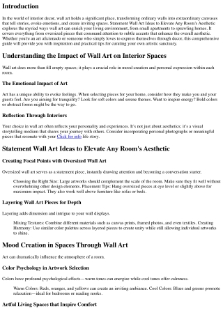 Statement Wall Art Ideas to Elevate Any Room's Aesthetic