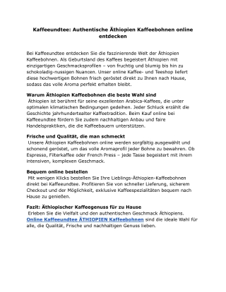 Kaffeeundtee_ Authentische Äthiopien Kaffeebohnen online entdecken
