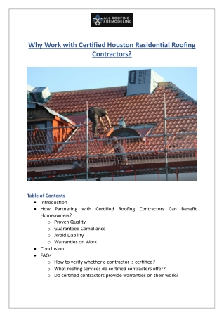 Why Hire Certified Roof Repair Experts in Houston? | All Roofing