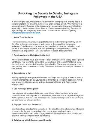 Unlocking the Secrets to Gaining Instagram Followers in the USA