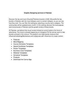 Graphic Designing services in Pakistan