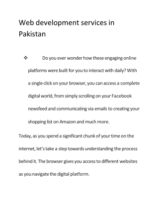 _Web development services in Pakistan