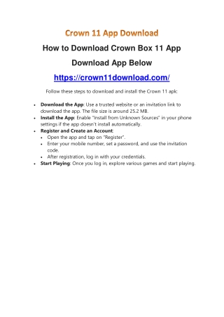 Crown 11 Download PDF
