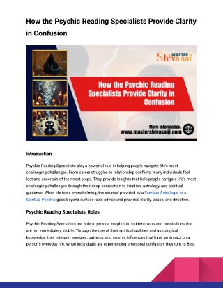 How the Best Psychic Reading Specialists Provide Clarity in Confusion